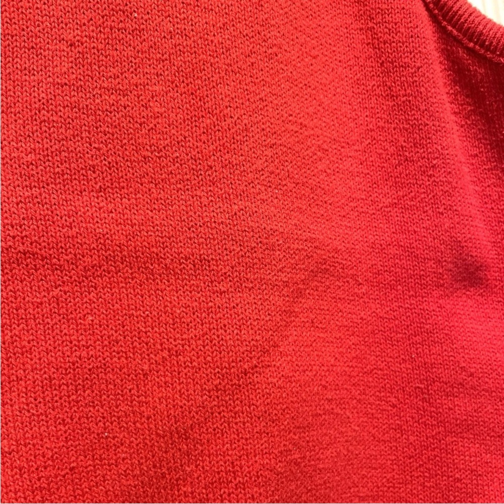 LL Bean Tank Sweater Red Cotton Henley Women’s XL Vintage USA - Picture 6 of 8